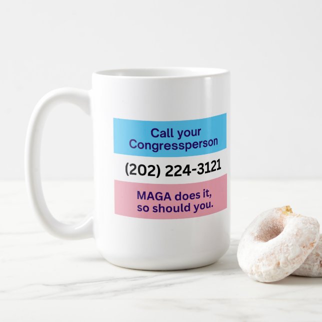 Call Congress MAGA Does Trans Ally Coffee Mug (With Donut)