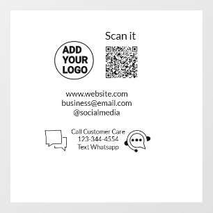 Call customer care text whatsapp Q R code business