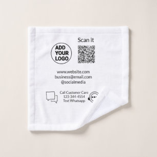 Call customer care text whatsapp Q R code business Wash Cloth