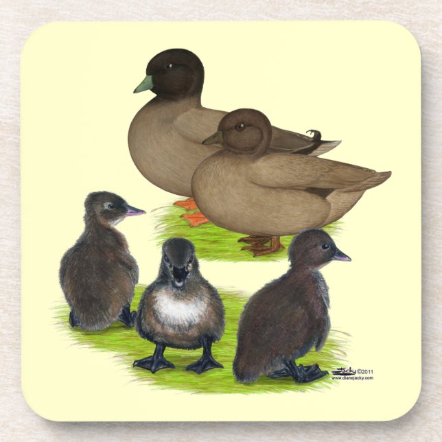 Call Duck Khaki Family Coaster (Front)