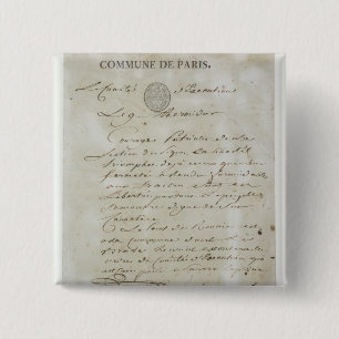Call from Maximilien de Robespierre 15 Cm Square Badge