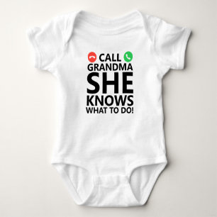 Call Grandma She Knows What To Do Baby Bodysuit