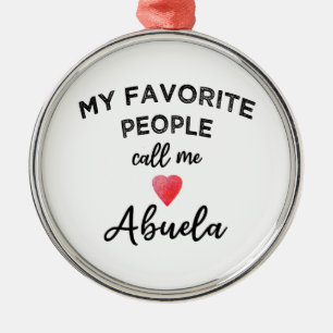 Call Me ABUELA Spanish Grandmother Family Grandma Metal Tree Decoration