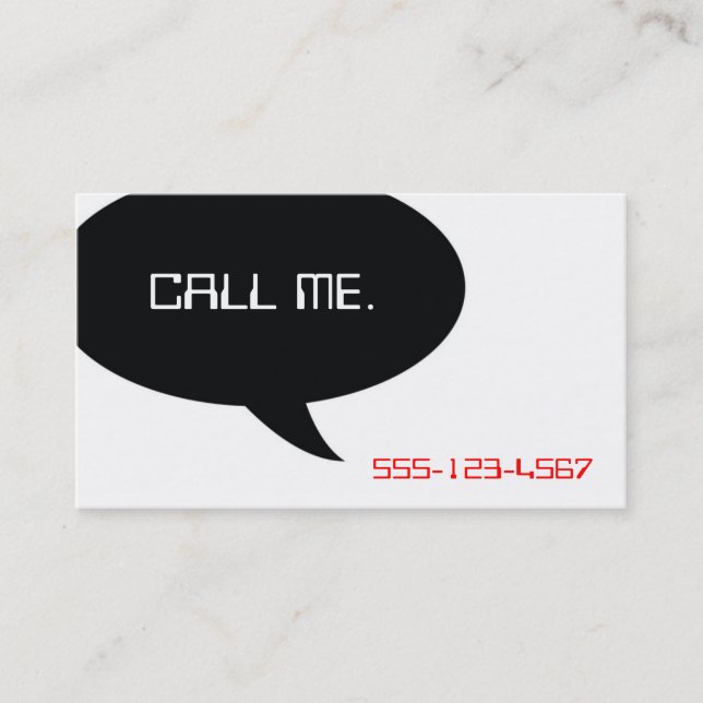 Call Me Business Card (Front)