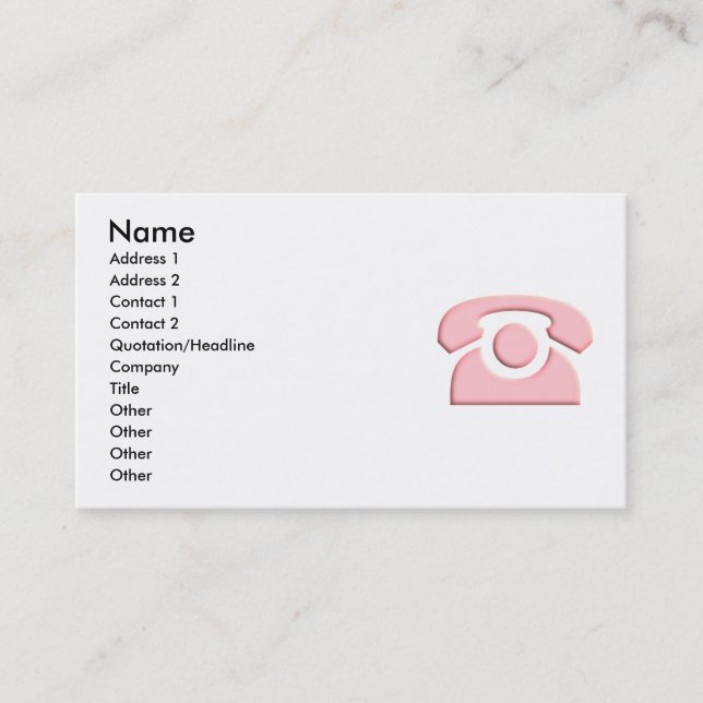 Call Me Business Card (Front)