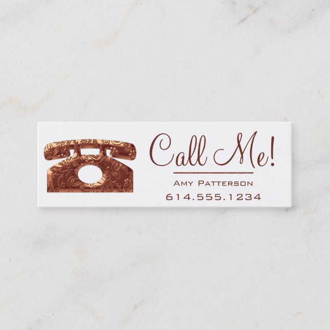 Call Me! Copper Telephone Dating Profile Cards 2 (Front)