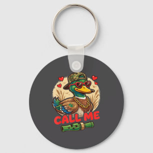 Call Me Duck Hunting Retro Valentine's Day Men Wom Key Ring