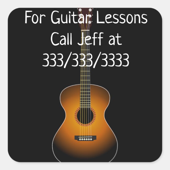 Call Me For Guitar Lessons Promotional Stickers (Front)