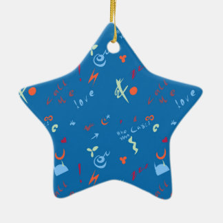 "Call Me Love" Pattern Ceramic Tree Decoration