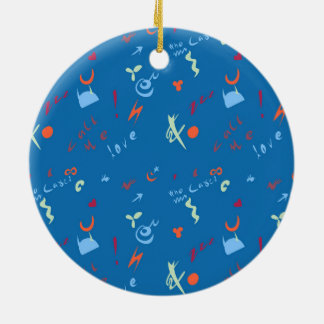 "Call Me Love" Pattern Ceramic Tree Decoration