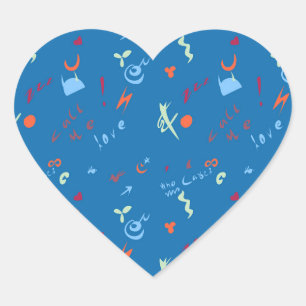 "Call Me Love" Pattern Heart Sticker