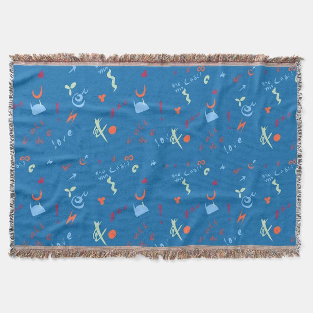 "Call Me Love" Pattern Throw Blanket (Front)