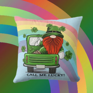 Call Me Lucky Irish Gnome Cushion