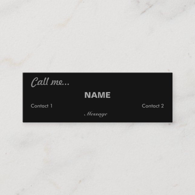 Call Me... Mini Business Card (Front)
