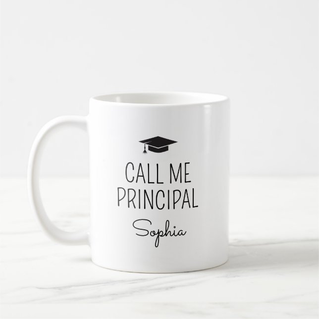 Call Me Principal Personalised Name Coffee Mug (Left)