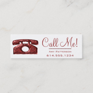Call Me! Red Telephone Dating Profile Cards