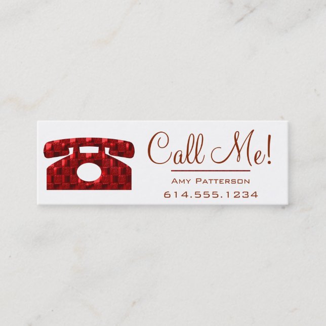 Call Me! Red Telephone Dating Profile Cards 4 (Front)