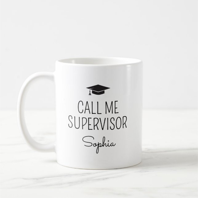 Call Me Supervisor Personalised Name Coffee Mug (Left)