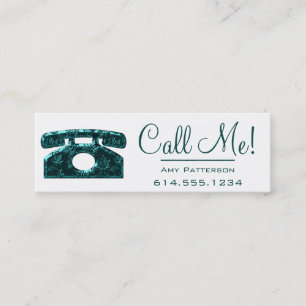 Call Me! Teal Telephone Dating Profile Cards