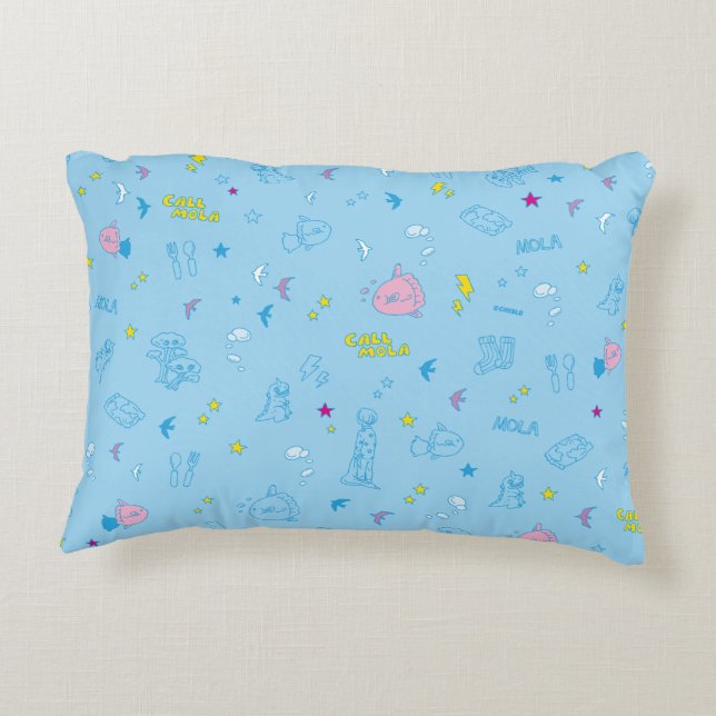 CALL MOLA Cushion（Sky Blue） Decorative Cushion (Back)