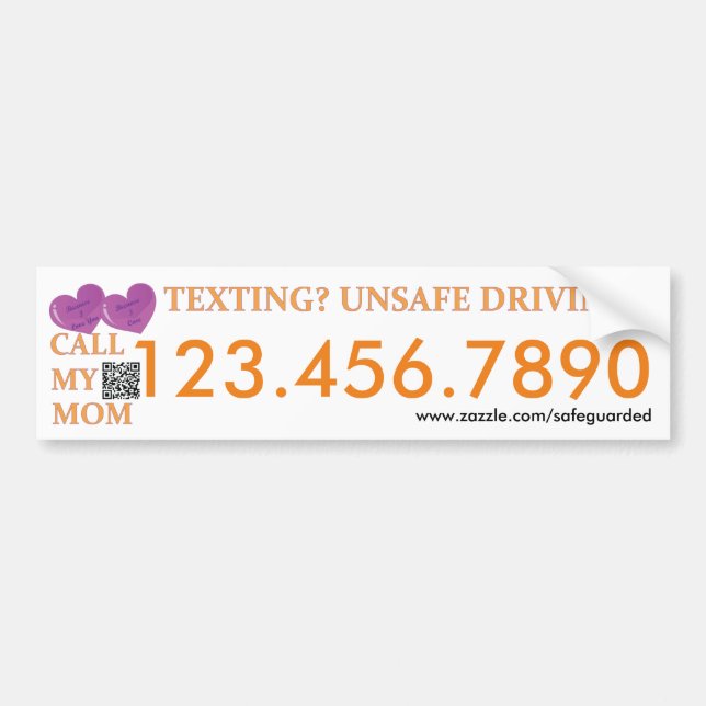 Call my Mum - Texting Safedriving LifeSaver Bumper Bumper Sticker (Front)