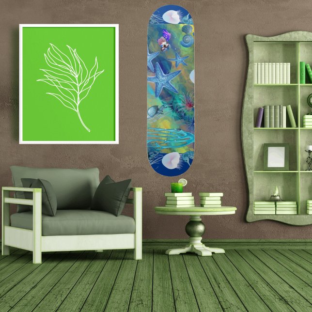 Call of the Sea Marine Life Blue Ocean Starfish  Skateboard (Call of the Sea Marine Life Blue Ocean Starfish Skateboard)