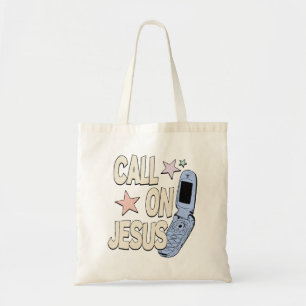 Call on Jesus – Retro Faith Design Tote Bag