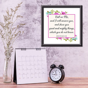 Call On Me Bible Verse Jeremiah Christian Gicleé Poster