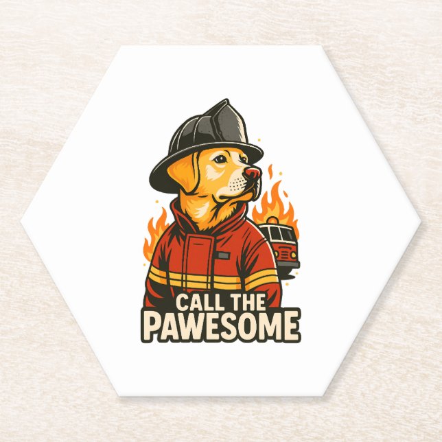 Call the Pawesome Pet Humour Paper Coaster (Front)