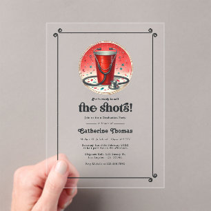 "Call the Shots" Nursing Graduation Party Acrylic Invitations