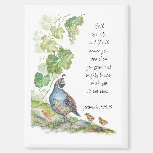 Call to Me Scripture Inspiration California Quail  Magnet