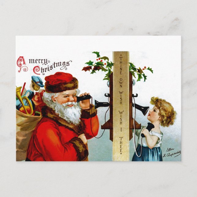 Call to Santa Holiday Postcard (Front)