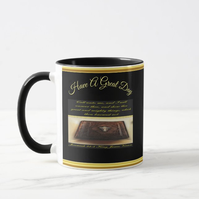 Call unto me, and I will answer thee Jeremiah 33:3 Mug (Left)