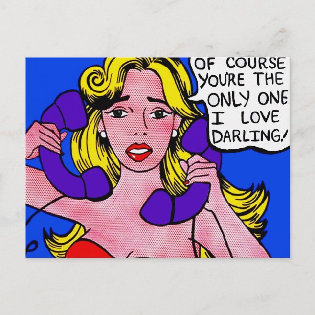 Call Waiting, Comic Art products Postcard (Front)