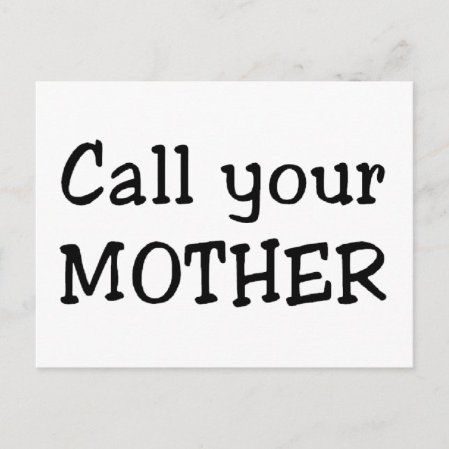 Call your mother postcard (Front)