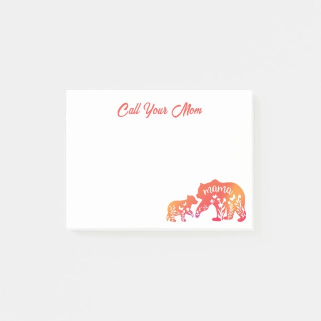 Call Your Mum Mama Bear  Post-it Notes (Front)