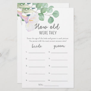 Calla and eucalypt - How old were they bridal game