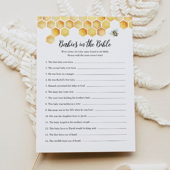 CALLA Babies In The Bible Baby Shower Game Card (Creator Uploaded)