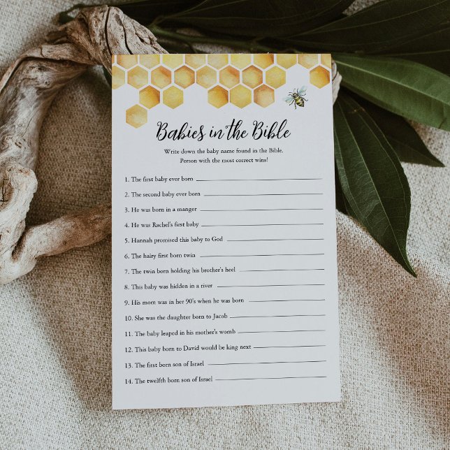 CALLA Babies In The Bible Baby Shower Game Card (Creator Uploaded)