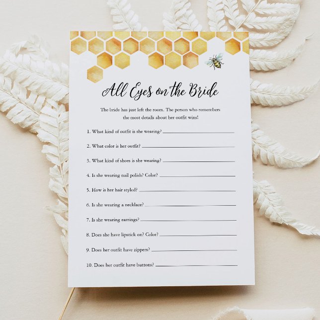 CALLA BEE All Eyes On The Bride Bridal Shower Game Invitation (Creator Uploaded)