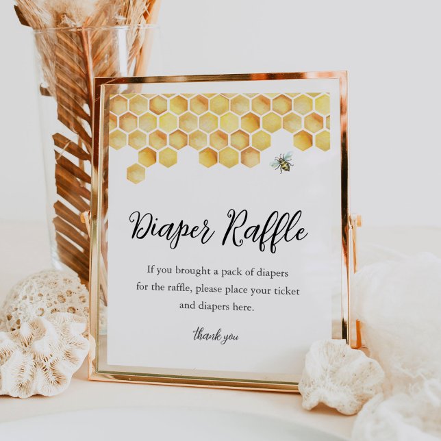 CALLA Bee Diaper Raffle Baby Shower Game Sign (Creator Uploaded)