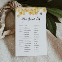 CALLA Bee How Sweet It Is Candy Bar Baby Game Card