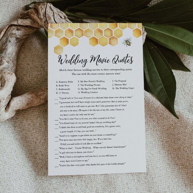 CALLA Bee Wedding Movie Quotes Bridal Shower Game (Creator Uploaded)