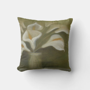 Calla Cut Flowers In A Vase Artistic Still Life Cushion