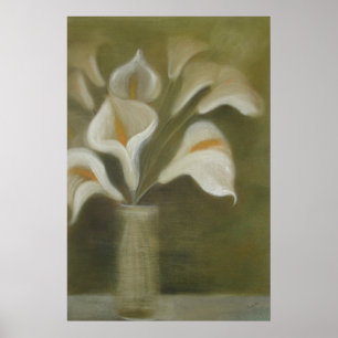 Calla Cut Flowers In A Vase Artistic Still Life Poster