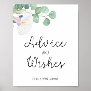 Calla flower - Advice and Wishes for Newlyweds Poster