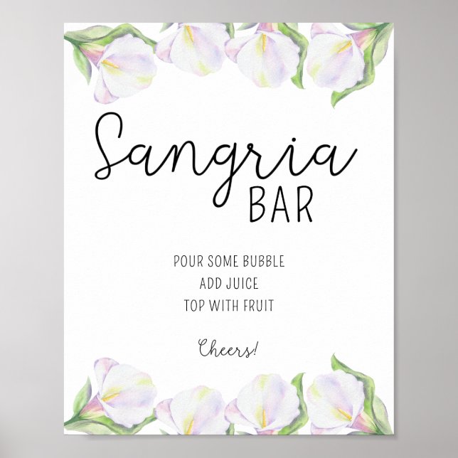 Calla flowers - Sangria bar poster (Front)