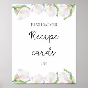 Calla flowers - Your recipe card here poster