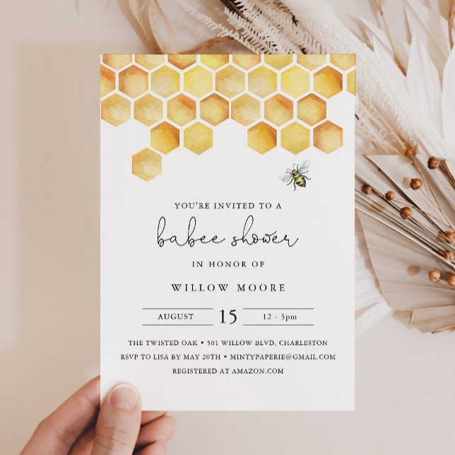 CALLA Honey Bee Baby Shower Invitation (Creator Uploaded)