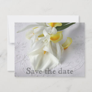 Calla lilies and iris save the date